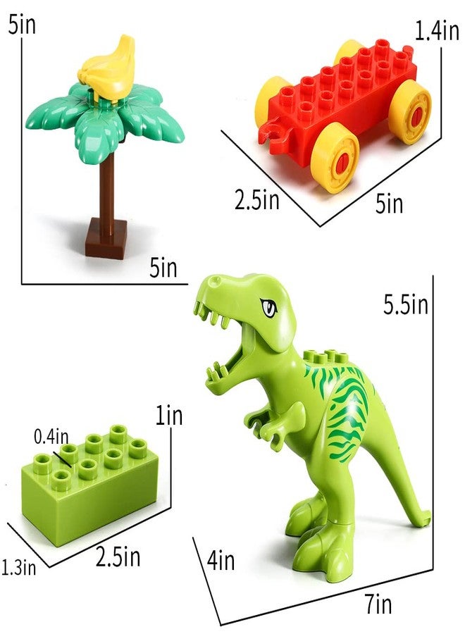 VConejo Dinosaur Building Blocks Toys,Jurassic Theme Building Blocks,With A Counting Train,A Big T-rex,and Three Dinosaurs,Compatible With All Major Brands, Gift For Kids Toddlers Boys Girls Age 3,4,5,6,7,8+ - Image 4